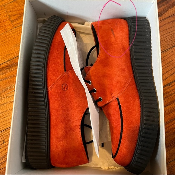 GUCCI • RARE SUEDE LEATHER DARK ORANGE PLATFORM CREEPERS 33 (2-2.5) KIDS - Picture 9 of 10
